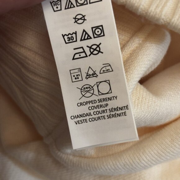 Alo Yoga Cropped Serenity Coverup And Serenity Wide Leg Sweatpant Set In Ivory - Picture 5 of 9